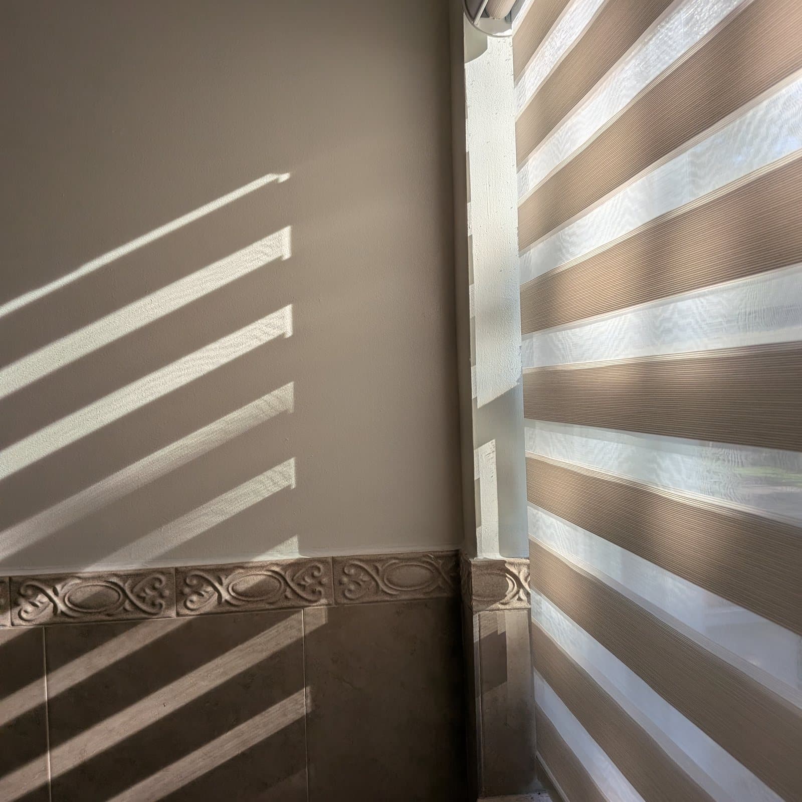 Zebra shades installed in a South Florida living room